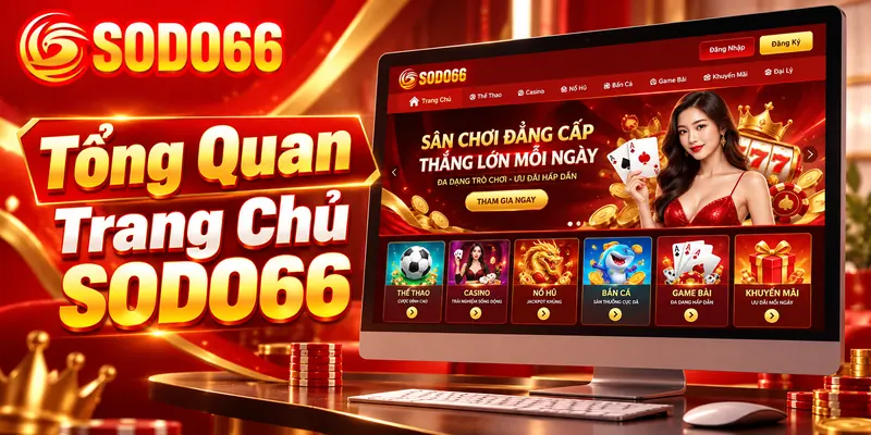 Giao diện trang chủ và danh mục SODO66